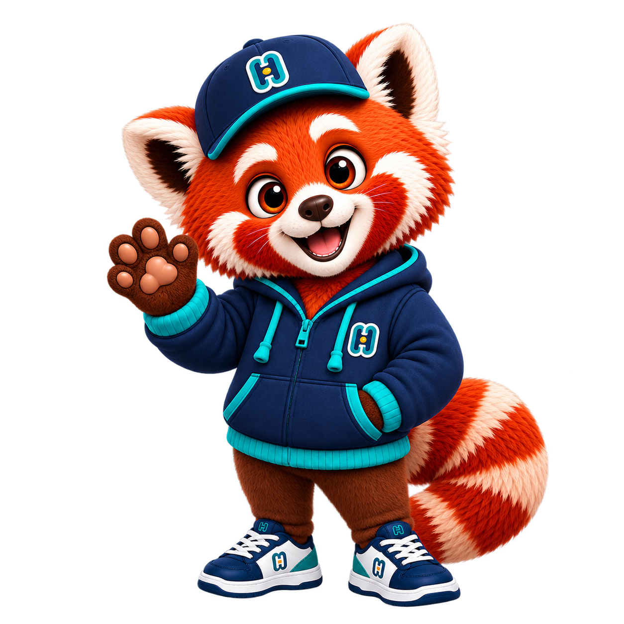Chiko, the CustHive mascot, waving