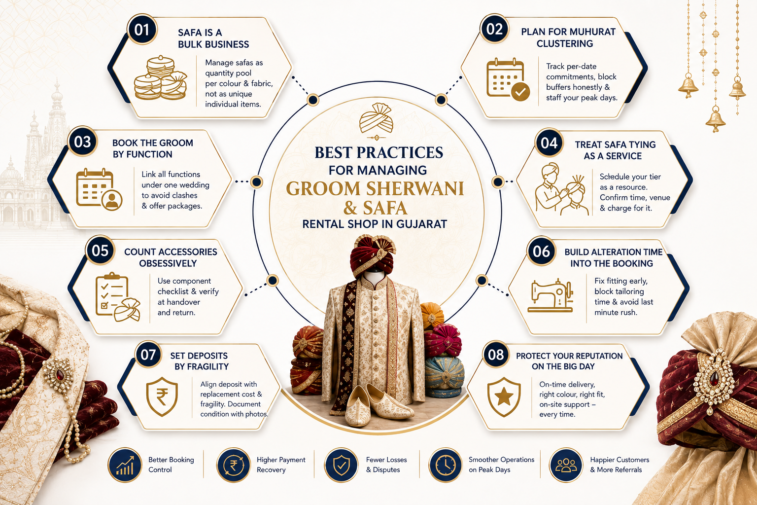 Best Practices for Managing a Groom Sherwani & Safa Rental Shop in Gujarat